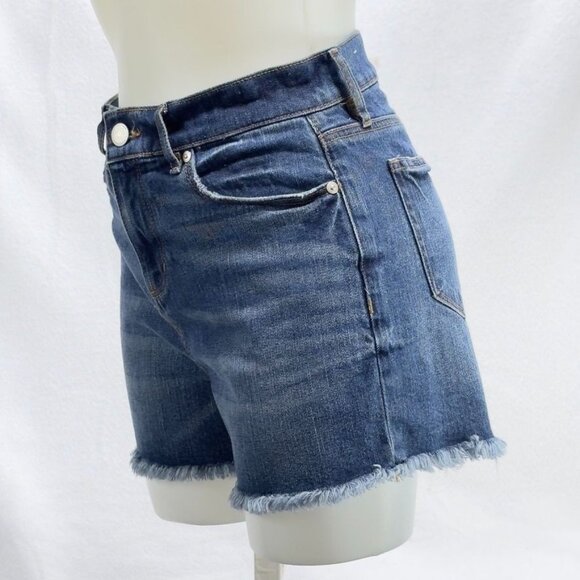 ANN TAYLOR LOFT Women's High-Rise Cotton Stretch Denim Shorts Raw Hem Size 25/0 - Picture 3 of 9